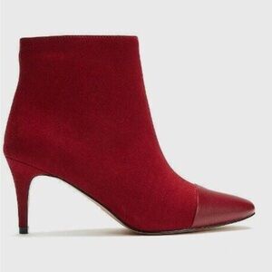 Express Red suede/microfiber booties